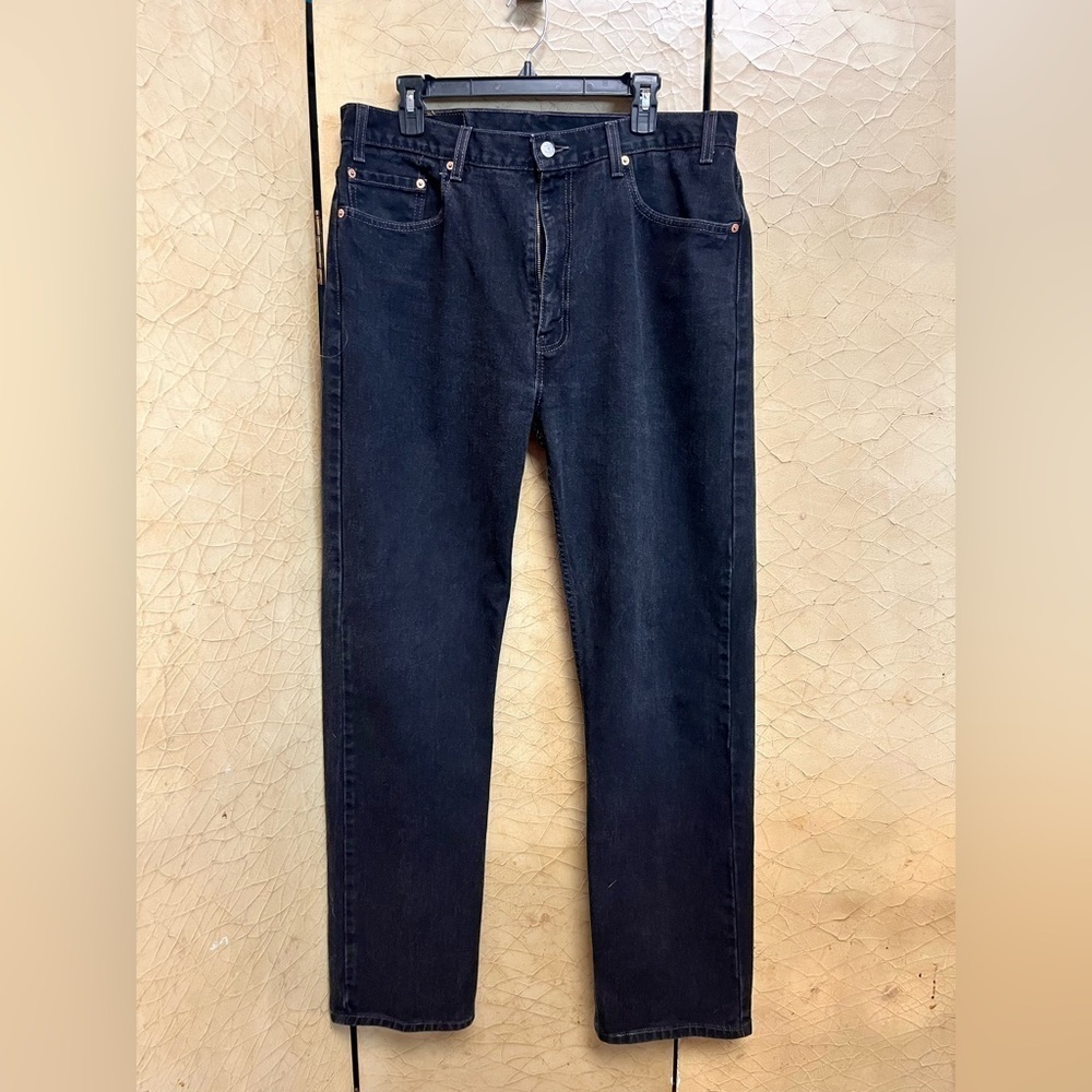 Vintage Levis 505 Jeans Mens 38x34 Black Denim Regular Fit Straight Leg Casual